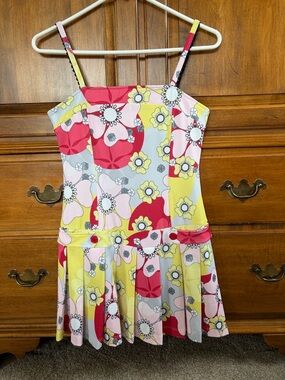Tail Floral Mini Dress in Pink, Yellow & Red